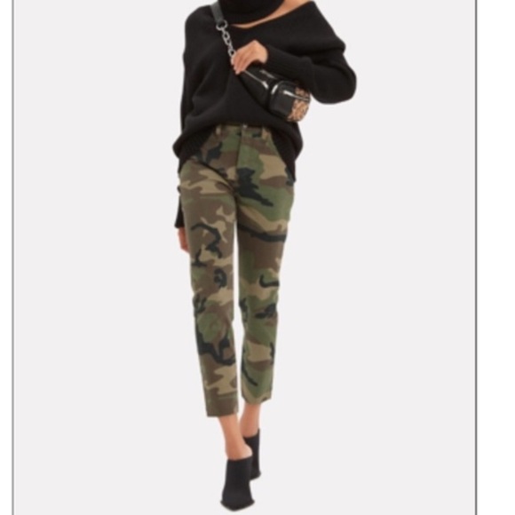 RE/DONE NWT HIGH RISE STOVE PIPE CAMO JEANS LUXURY DESIGNER UPCYCLE BRAND - Picture 3 of 14